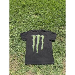 Vintage Monster Energy  T Shirt Size M Fade Y2K Gothic Grunge Motocross